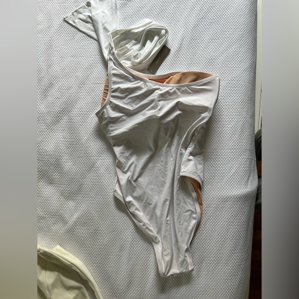 J.Crew Women's White One Shoulder Tie Bow Swimsuit New Size 10 One Piece NWT - Picture 10 of 14